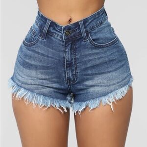 Fashion Nova Denim Frayed Hem Women’s Shorts